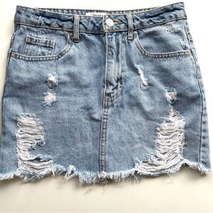 EUC Forever 21 Distressed Denim Skirt Sz. 25
